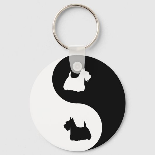 Scottish Terrier Yin Yang Schlüsselanhänger (Vorderseite)