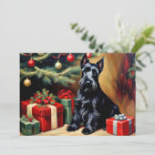 Scottish Terrier zu Weihnachten Karte (Stehend Vorderseite)