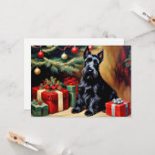 Scottish Terrier zu Weihnachten Karte (Vorderseite/Rückseite Beispiel)