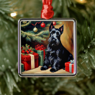 Scottish Terrier zu Weihnachten Ornament Aus Metall