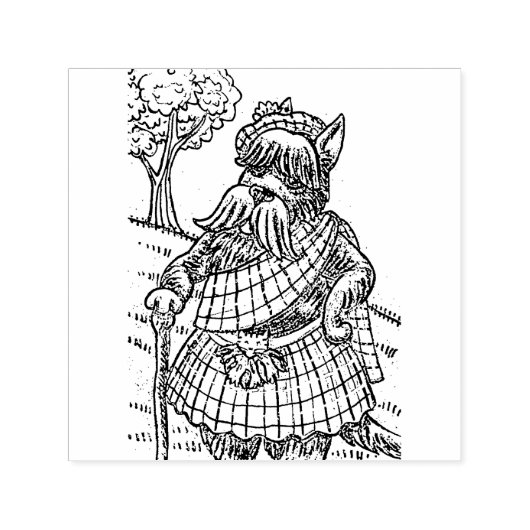 SCOTTISH TERRIERE IN KILT, KATZE SPORRAN, SCOTTIE  PERMASTEMPEL (Design)