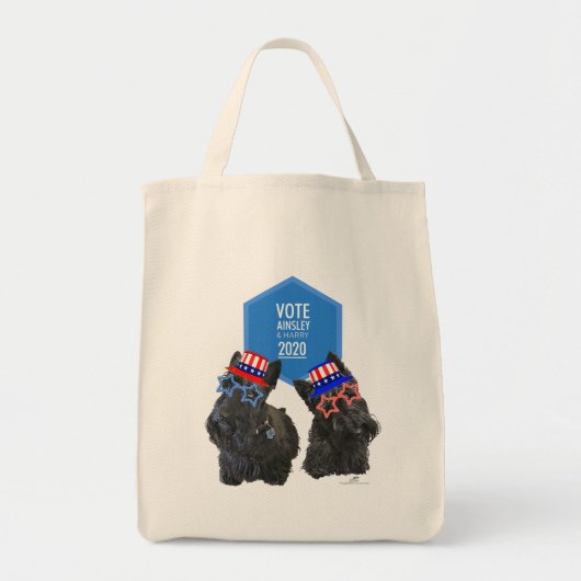 Scottish Terriers Ainsley und Harry VOTE Tragetasche (Vorne)