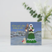 Scottish Terriers Christmas Carols Feiertagspostkarte (Stehend Vorderseite)