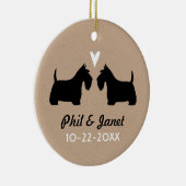 Scottish Terriers Couple Scottie Dogs Liebe Custom Keramik Ornament (Rechts)