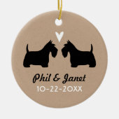 Scottish Terriers Couple Scottie Dogs Liebe Custom Keramik Ornament (Vorne)