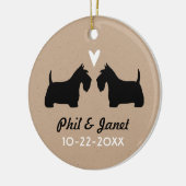 Scottish Terriers Couple Scottie Dogs Liebe Custom Keramik Ornament (Links)
