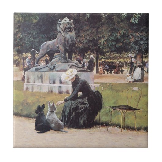 Scottish Terriers Enjoy Park Fliese (Vorderseite)