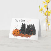 Scottish Terriers Halloween Karte (Gelbe Blume)
