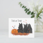 Scottish Terriers Halloween Postkarte (Stehend Vorderseite)