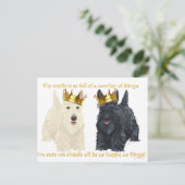 Scottish Terriers Happy Thoughts Postkarte (Stehend Vorderseite)