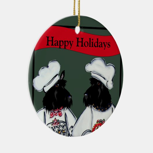 Scottish Terriers Keramik Ornament (Rechts)