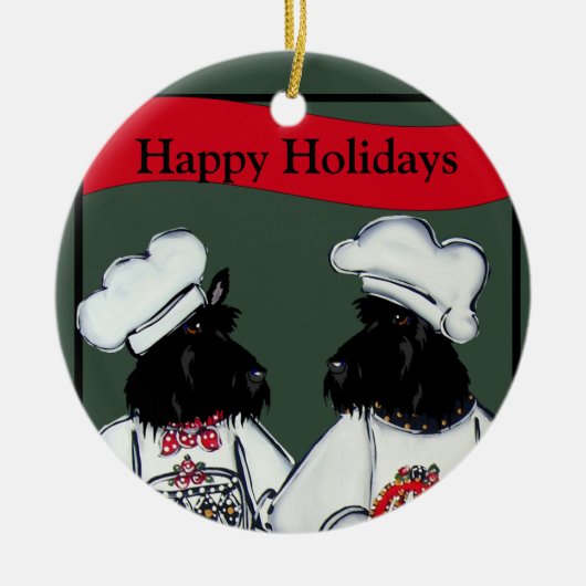 Scottish Terriers Keramik Ornament (Vorne)