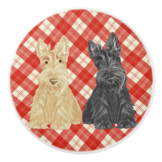 Scottish Terriers Keramikknauf (Vorderseite)