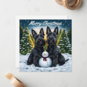 Scottish Terriers Pack zu Weihnachten Mitteilungskarte (Vorderseite/Rückseite Beispiel)