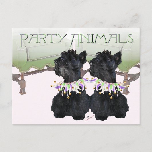 Scottish Terriers Party Animal Postkarte (Vorderseite)
