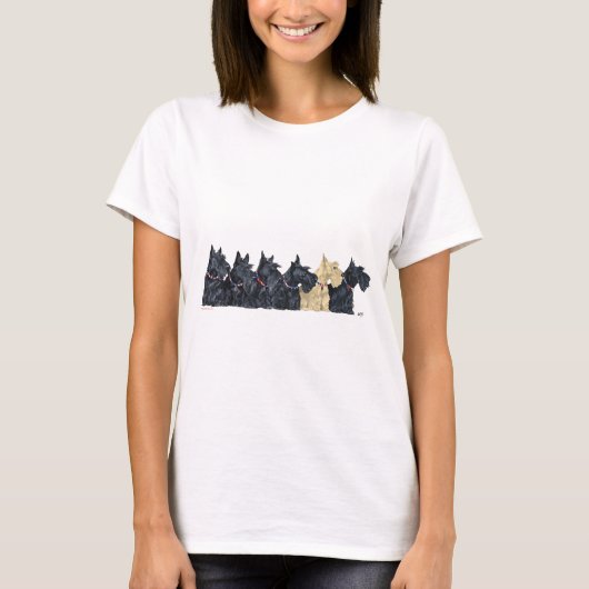 Scottish Terriers Patriotic Collars T-Shirt (Vorderseite)