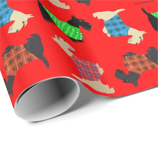 Scottish Terriers Pinwheel Geschenkpapier (Rolleneckpunkt)