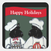 Scottish Terriers Quadratischer Aufkleber (Vorderseite)