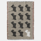 Scottish Terriers | Schwarze und weiße Schottenhun Decke (Vorderseite Vertikal)