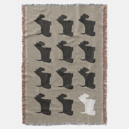 Scottish Terriers | Schwarze und weiße Schottenhun Decke (Vorderseite Vertikal)