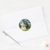 Scottish Terriers (Two-BW) - Bridge Runder Aufkleber (Umschlag)