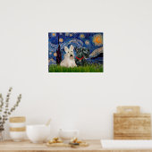 Scottish Terriers (Two-BW) - Starry Night Poster (Küche)