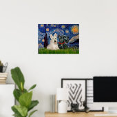 Scottish Terriers (Two-BW) - Starry Night Poster (Heimbüro)