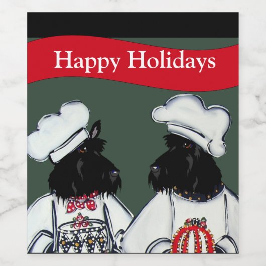 Scottish Terriers Weinetikett (Einzelnes Label)