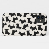 Scottish-Terrierscottie-Hundemuster-Schwarzes Case-Mate iPhone Hülle (Rückseite (Horizontal))