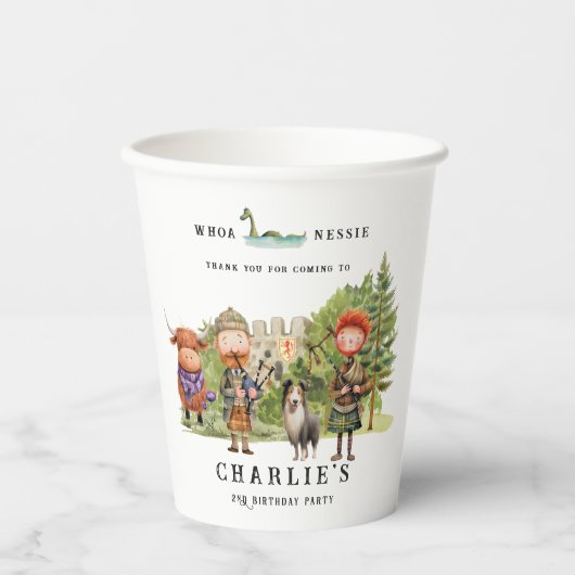 Scottish Themed Birthday Party Pappbecher (Vorderseite)