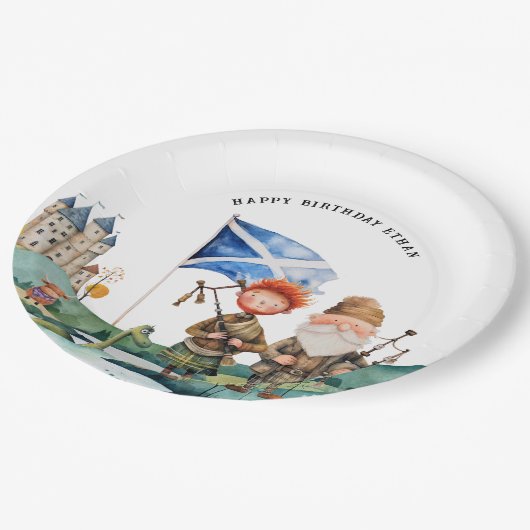 Scottish Themed Birthday Party Pappteller (Schrägansicht)