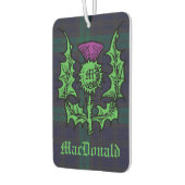 Scottish Thistle auf Dark Tartan Individuelle Name Autolufterfrischer (Links)
