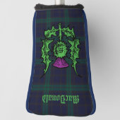 Scottish Thistle auf Dark Tartan Individuelle Name Golf Headcover (Rotieren 90)