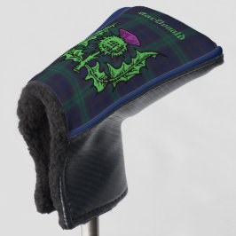 Scottish Thistle auf Dark Tartan Individuelle Name Golf Headcover