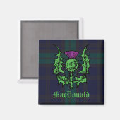 Scottish Thistle auf Dark Tartan Individuelle Name Magnet (Vorderseite/Rückseite)