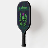 Scottish Thistle auf Dark Tartan Individuelle Name Pickleball Schläger (Links)