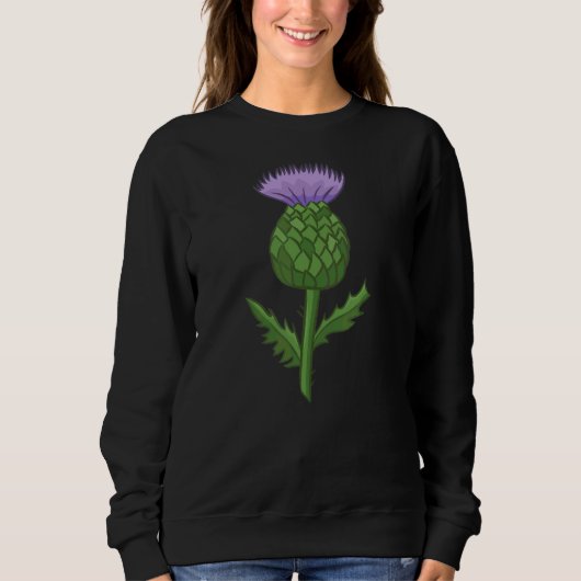 Scottish Thistle Blume Sweatshirt (Vorderseite)