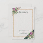 Scottish Thistle Celtic Tartan Wedding Dankeskarte (Vorne/Hinten)