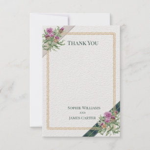Scottish Thistle Celtic Tartan Wedding Dankeskarte