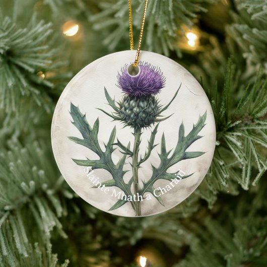 Scottish Thistle Christmas Ornament, Keramik Keramik Ornament