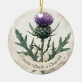 Scottish Thistle Christmas Ornament, Keramik Keramik Ornament (Vorne)