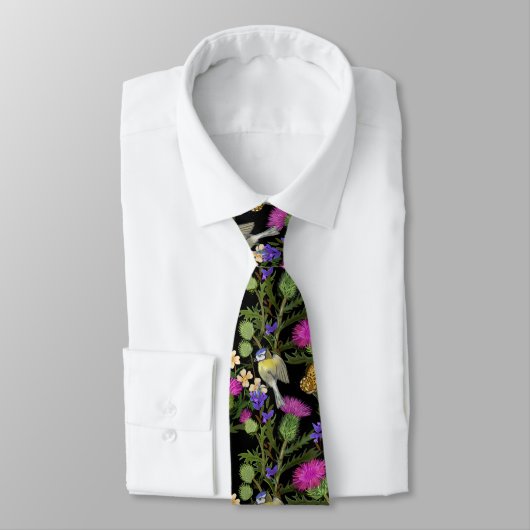 Scottish Thistle Cotattcore Pattern Neck Tie Krawatte (Gebunden)