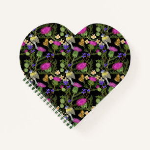 Scottish Thistle Cottagecore Pattern Notizblock