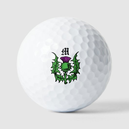 Scottish Thistle Custom Monogram Golfball (Vorderseite)