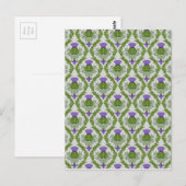 Scottish Thistle Damask Postkarte (Vorne/Hinten)