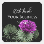Scottish Thistle Danke, Square Sticker (Vorderseite)