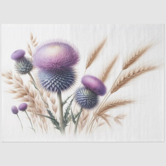 Scottish Thistle Decoupage Tissue Paper Seidenpapier (Vorderseite)