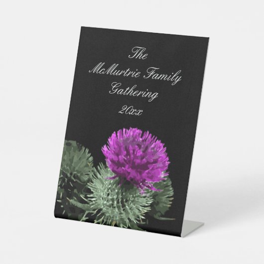 Scottish Thistle Family Gathering Sockelschild (Vorderseite)