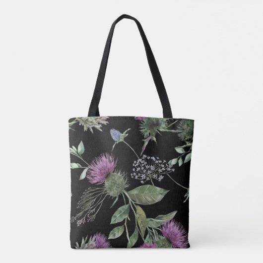 Scottish Thistle Floral Print Tasche (Rückseite)