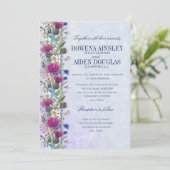 Scottish Thistle Floral Wedding Einladung (Stehend Vorderseite)